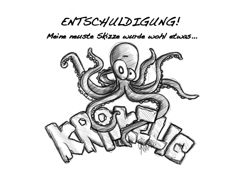 Zeichnung eines Kraken.